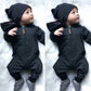 Varm baby overall med huva – bomull & dragkedja