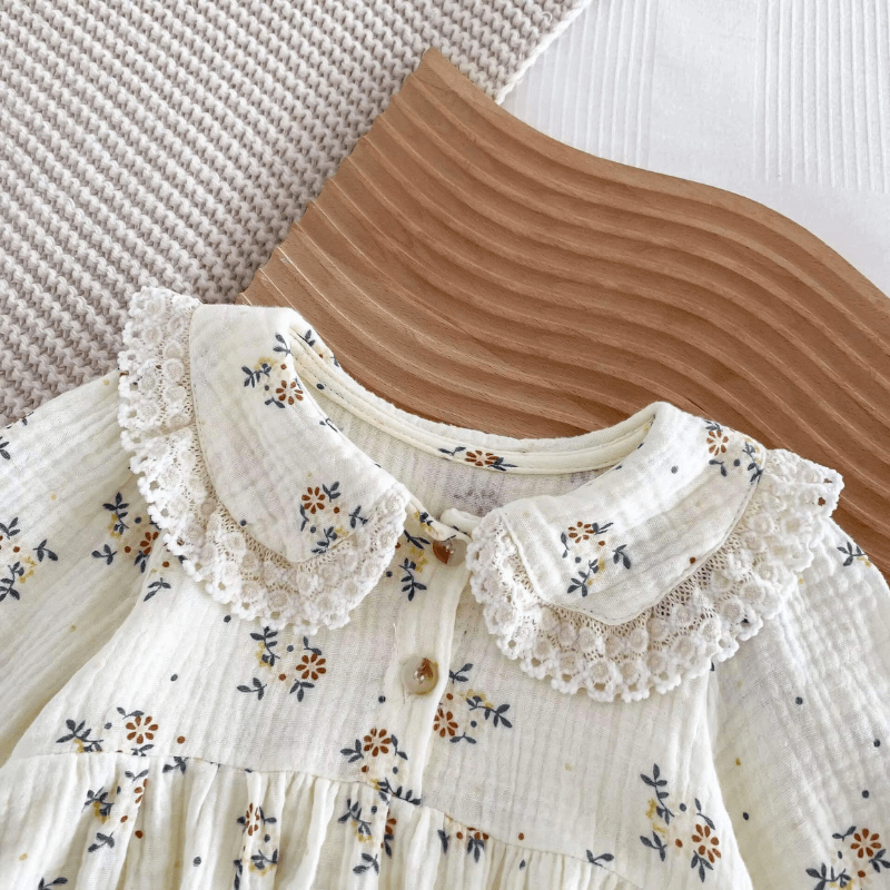Blommig Babyromper med Hatt – Mjuk Bomull